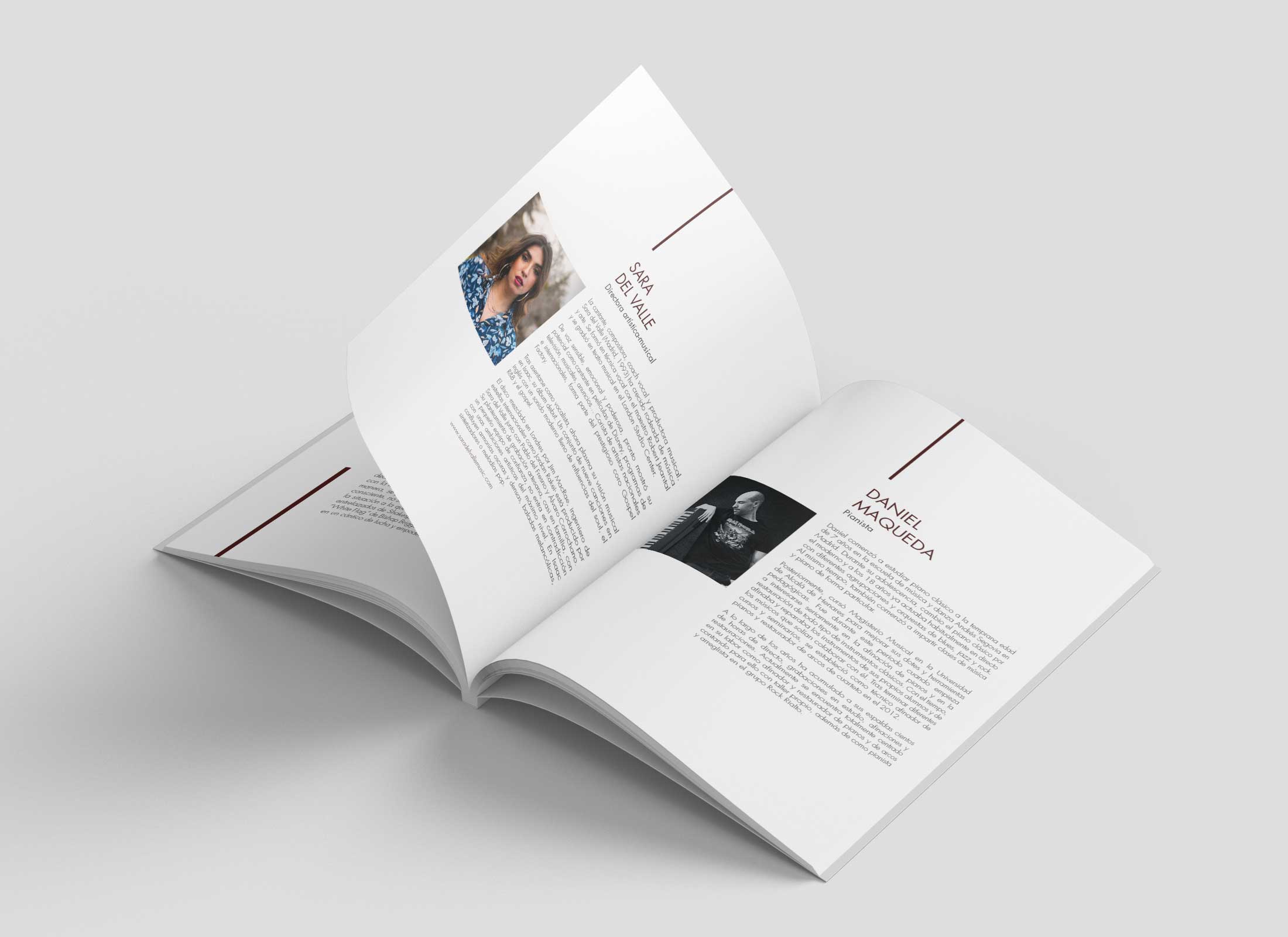 Maquetación editorial de fichas de actores para el dossier Descarnadas